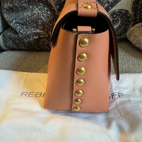 Rebecca Minkoff Blythe Medium Floral Flap Crossbody - Dusty Peach - Picture 9 of 10